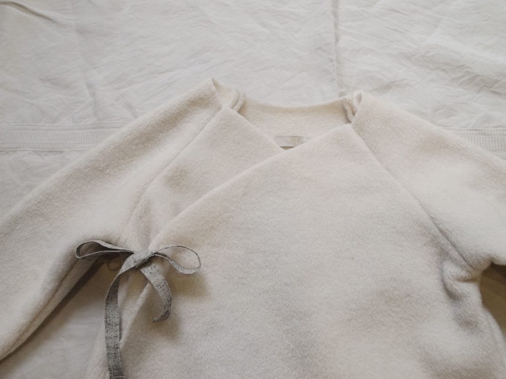 MAKIE - Unisex Baby Fleece Jacket - Fleece Kimono Jacket - Cream