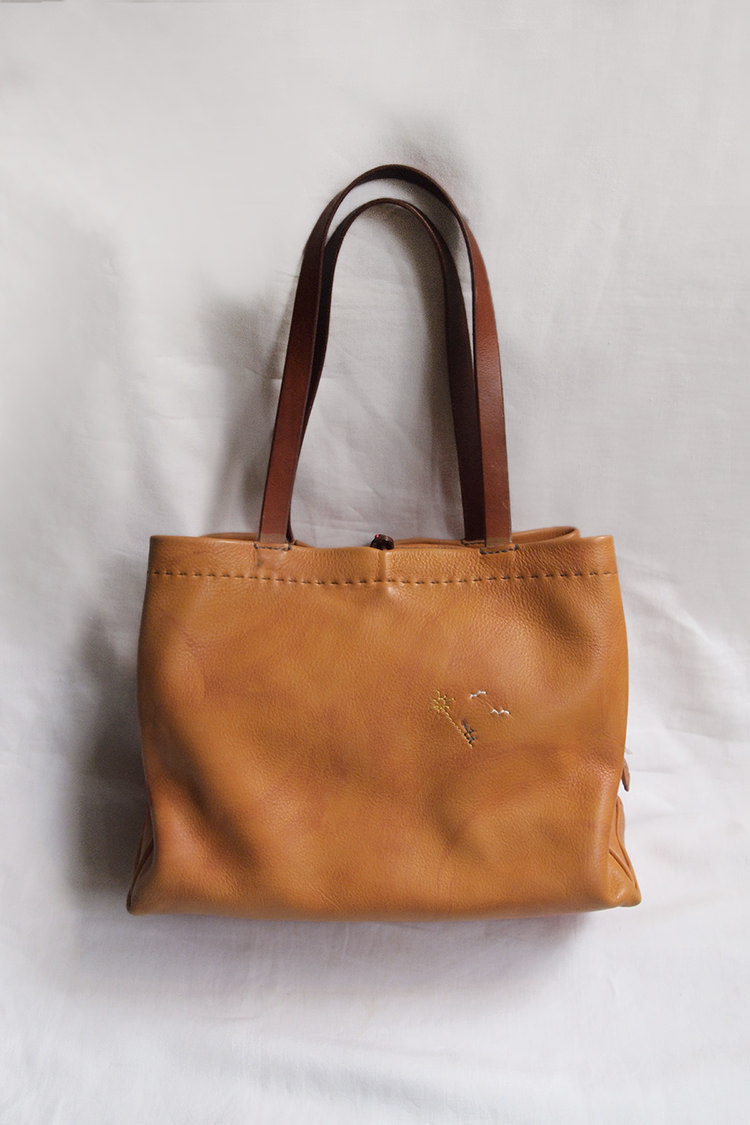 Henry Cuir Vintage Leather Bag Orange Brown