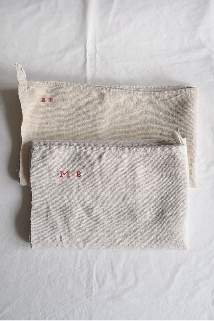 Vintage Linen Kitchen Cloth - Initialed "MB"