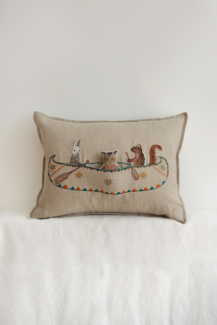 Coral & Tusk "Friends Canoe Pocket Pillow". Top