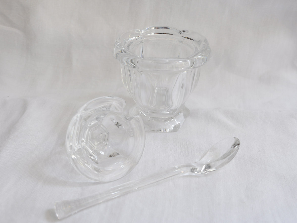 Vintage Baccarat Jam Jelly Jar with Lid and Spoon MAKIE