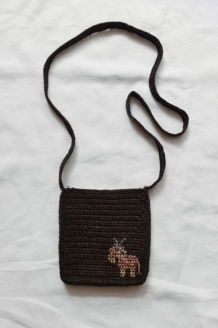 Sophie Digard, Embroidered Raffia Cross Body Bag