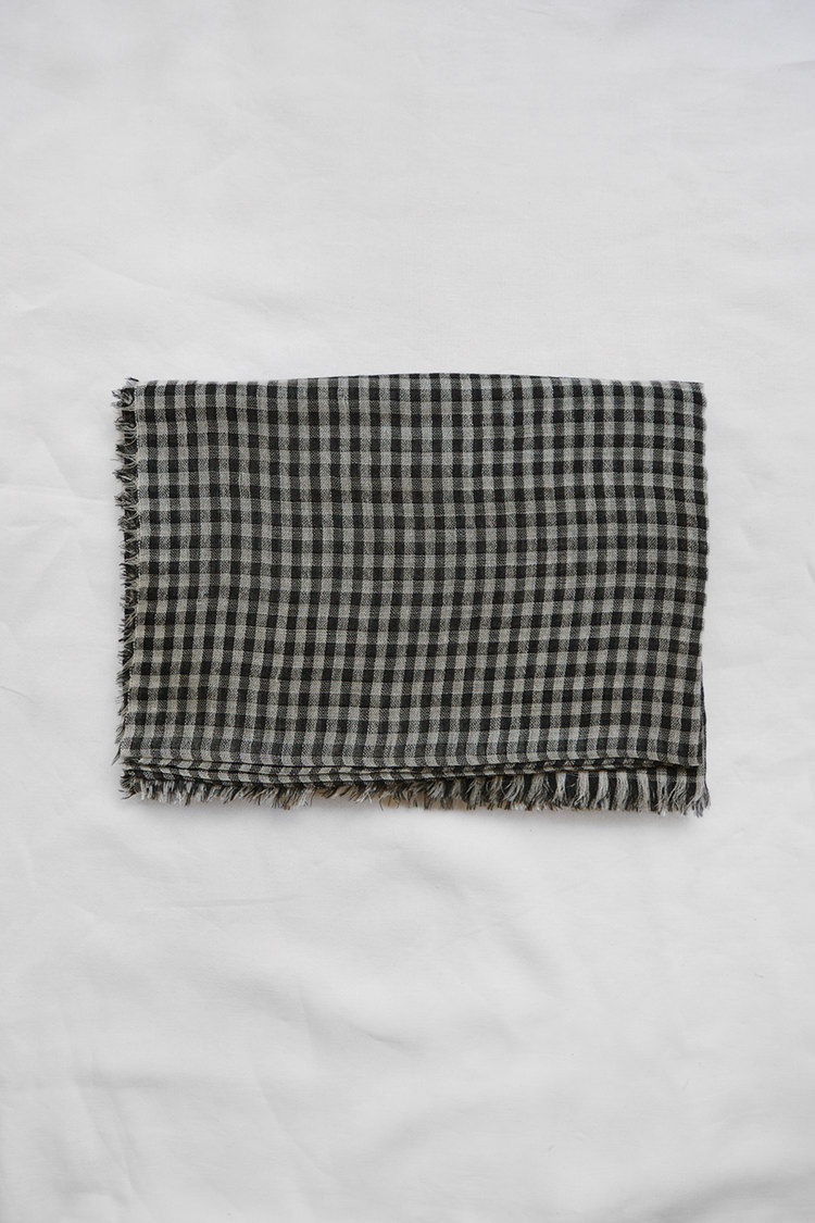 Alonpi, Cashmere Silk Stole Balzac - Black Check. Main