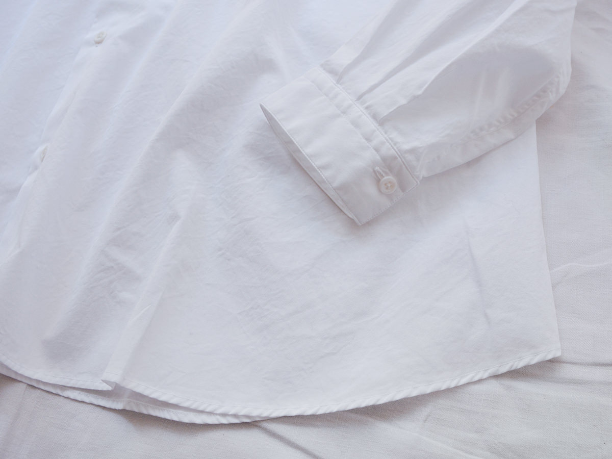Kaval Cotton Small Collar Shirt in Off White   Santa Fe Dry Goods