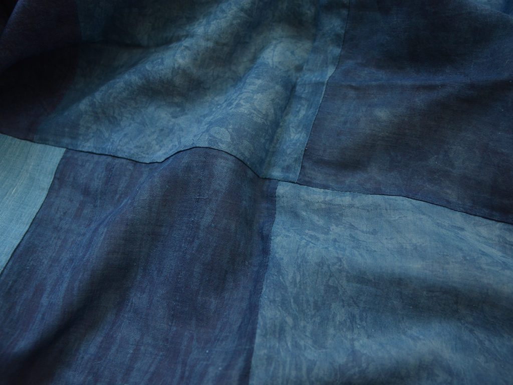 maku textiles, Helena Patchwork Shawl - Indigo - MAKIE