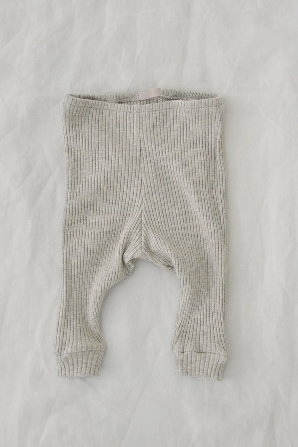 Wool Cotton Rib Leggings - Gray