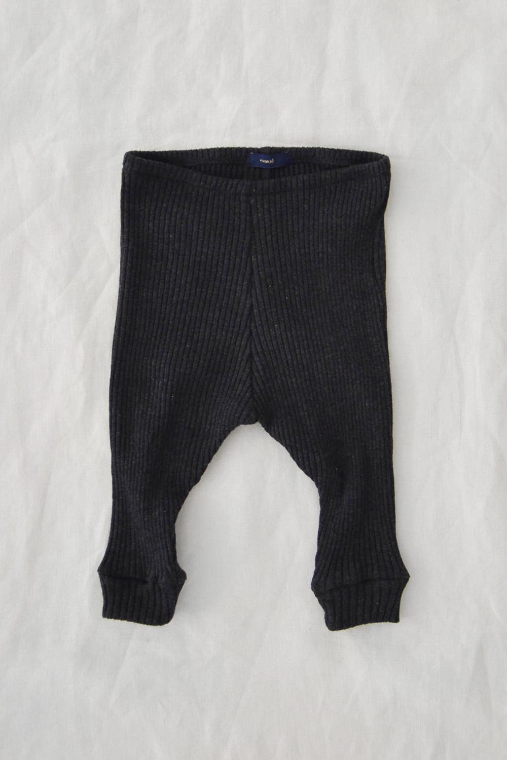 Wool Cotton Rib Leggings - Charcoal