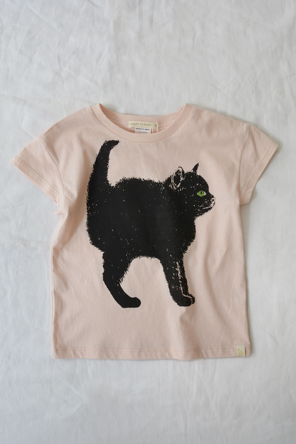 Kids cream shirt Organic cotton shirt Cat print cat shirt kids tee