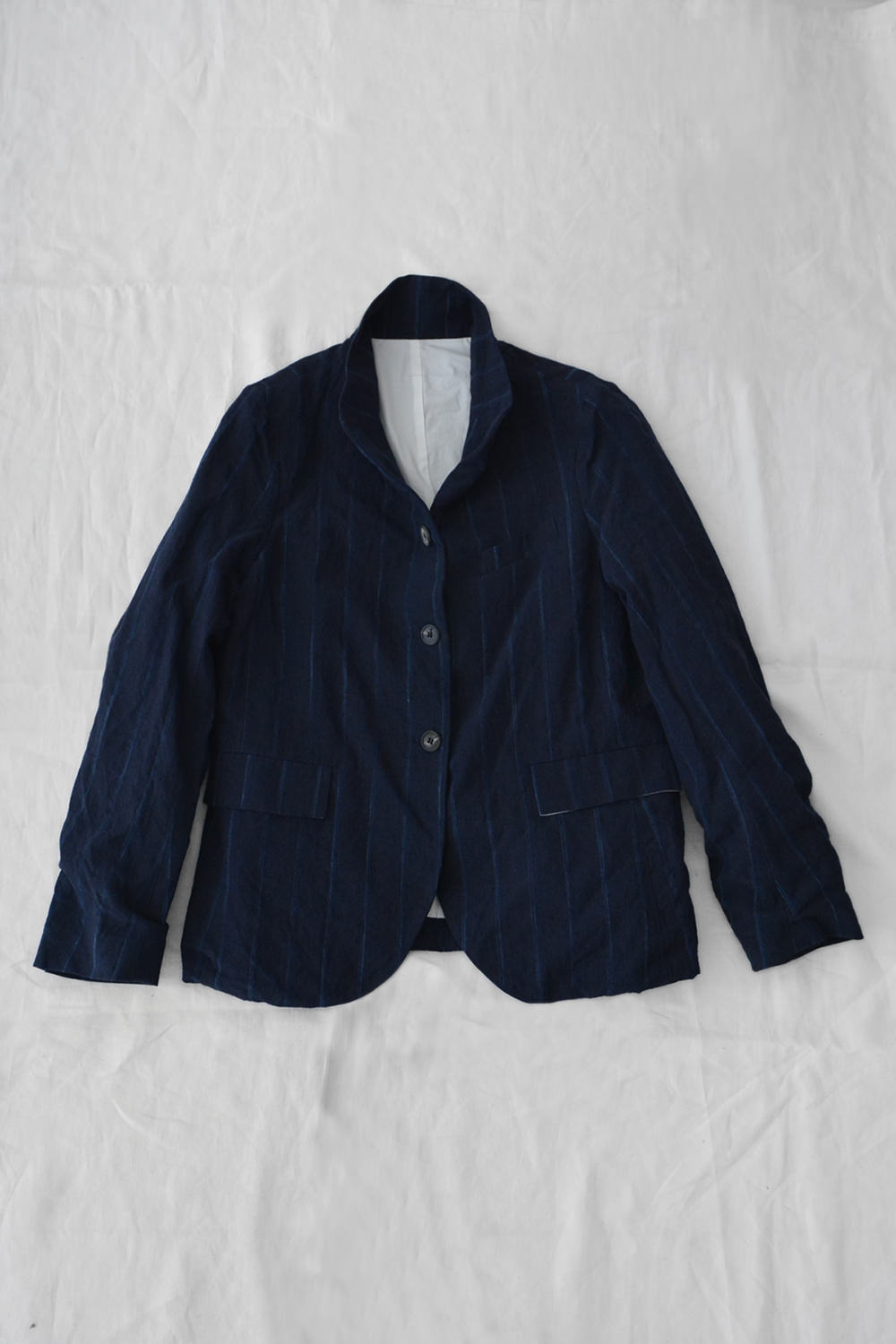 Bergfabel, Short Tyrol Jacket - Navy Stripe. Makie. Main.