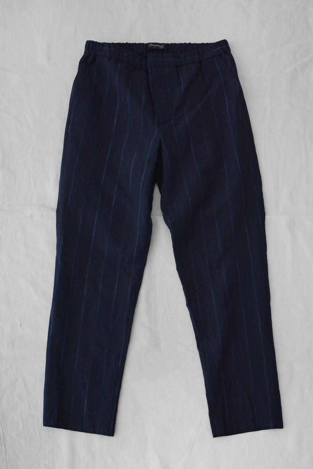 Bergfabel, Easy Pants (Slim Fit) - Navy Stripe. Makie. Main.