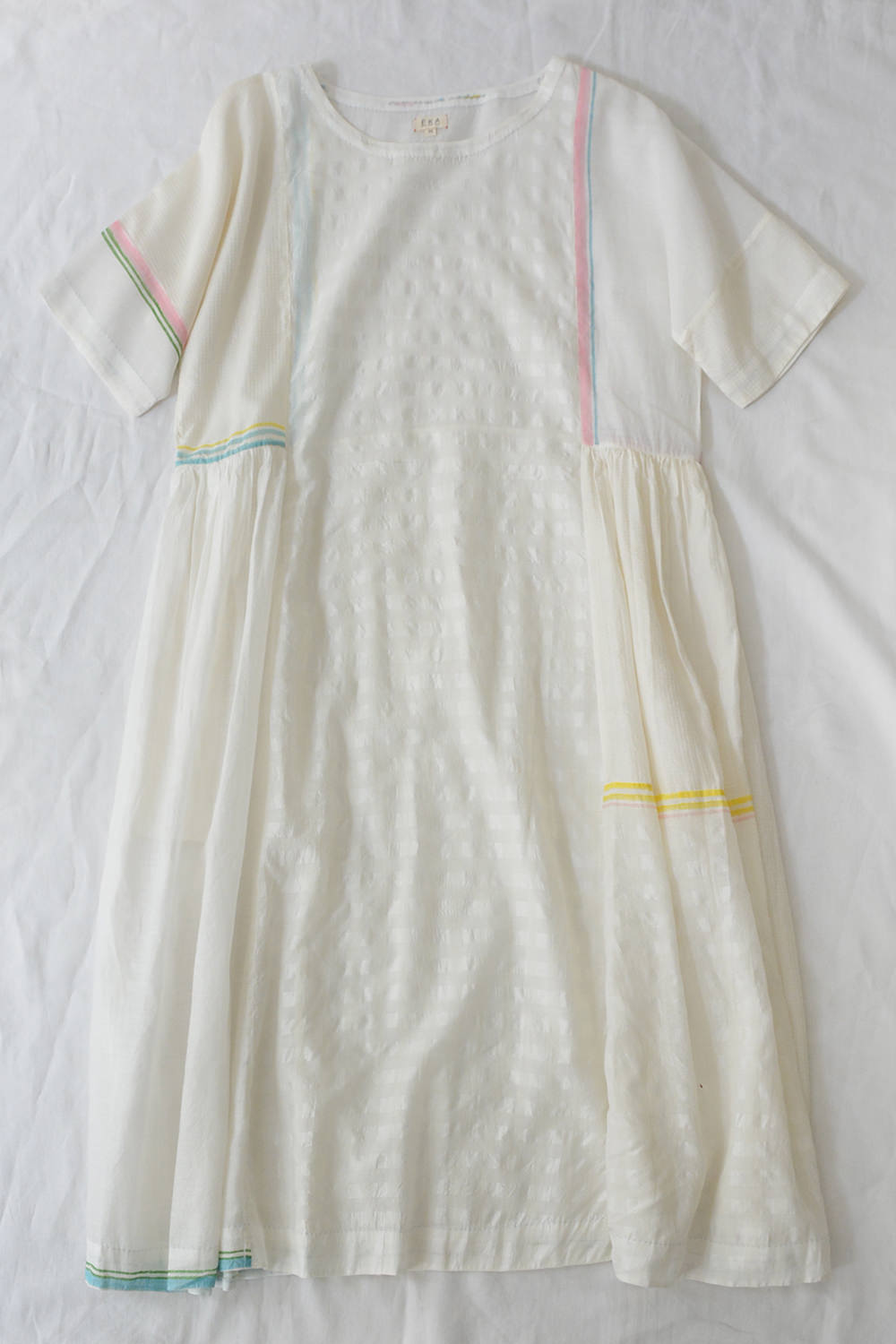 EKA: Silk Cotton Dress w/ Slip Dress Lining - Ficus - Off white. Makie. Main