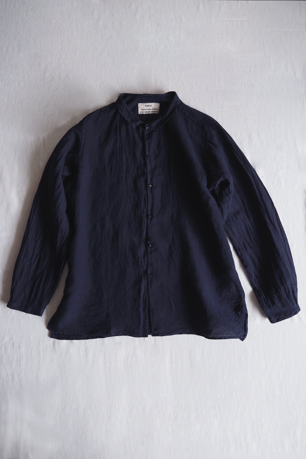 Kaval Small Collar Shirt Deep Blue Top Picture