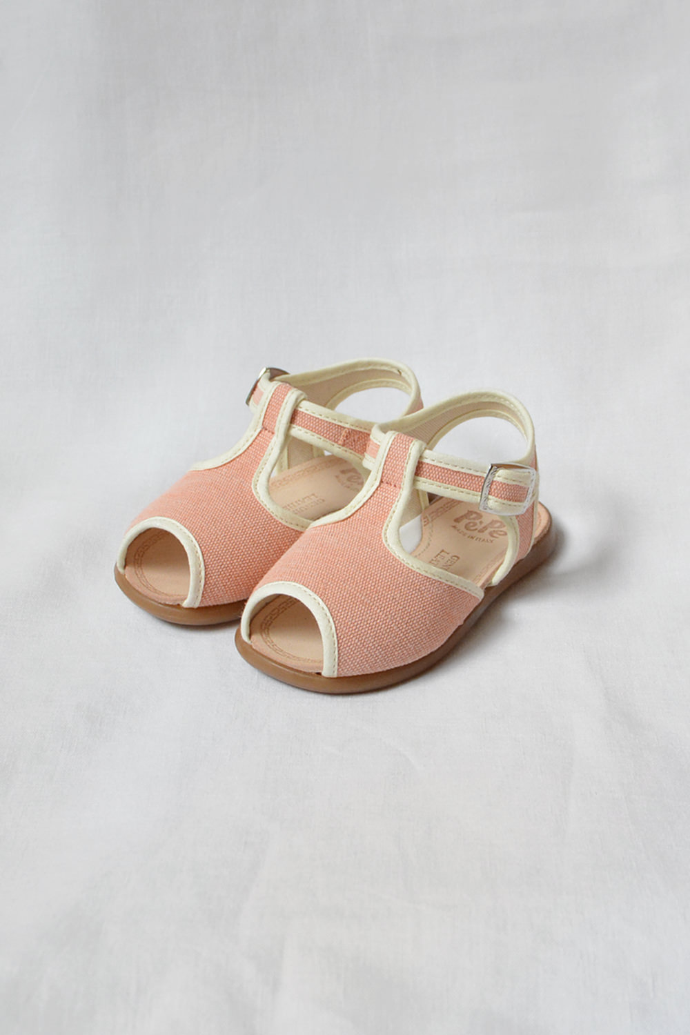 PePe Kids Sandals Gomma - Canvas with rubber sole. Pink. Main.