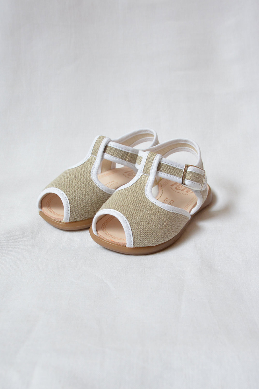 PePe Kids Sandals Gomma - Canvas with rubber sole. Sand. Main.