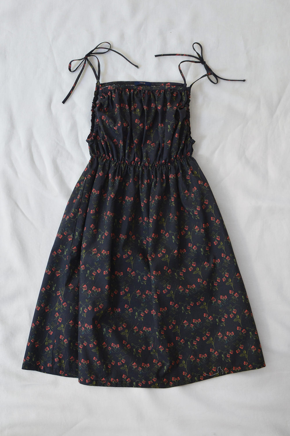 Girls Summer Dress Strawberry Field - Black. Makie - Main.