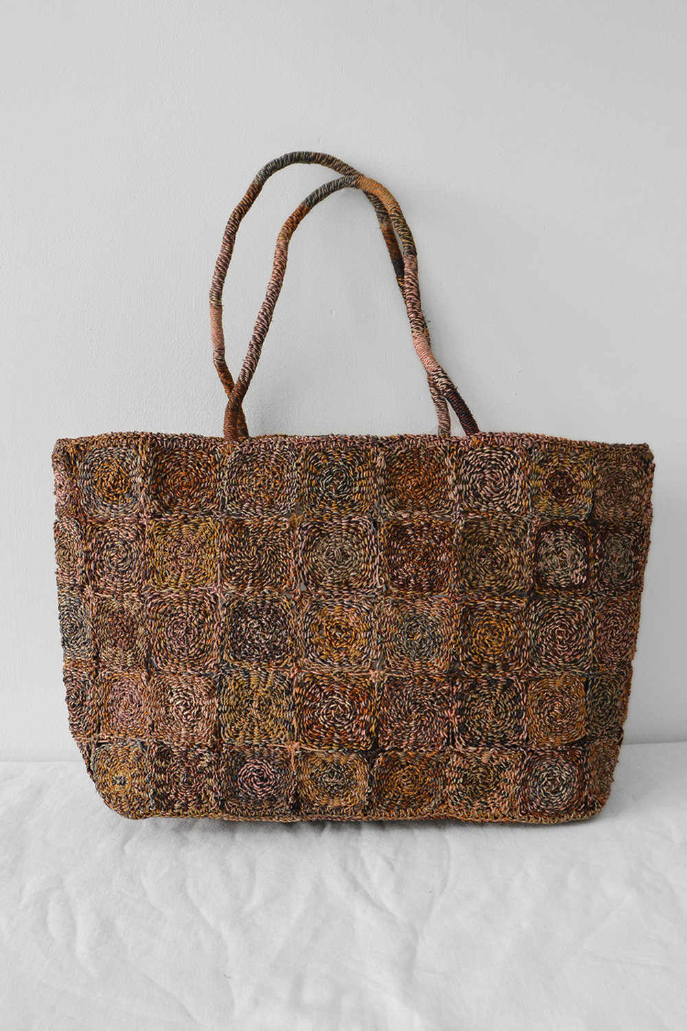 Sophie Digard Large Raffia Mosaic - Amber. Makie - Main.