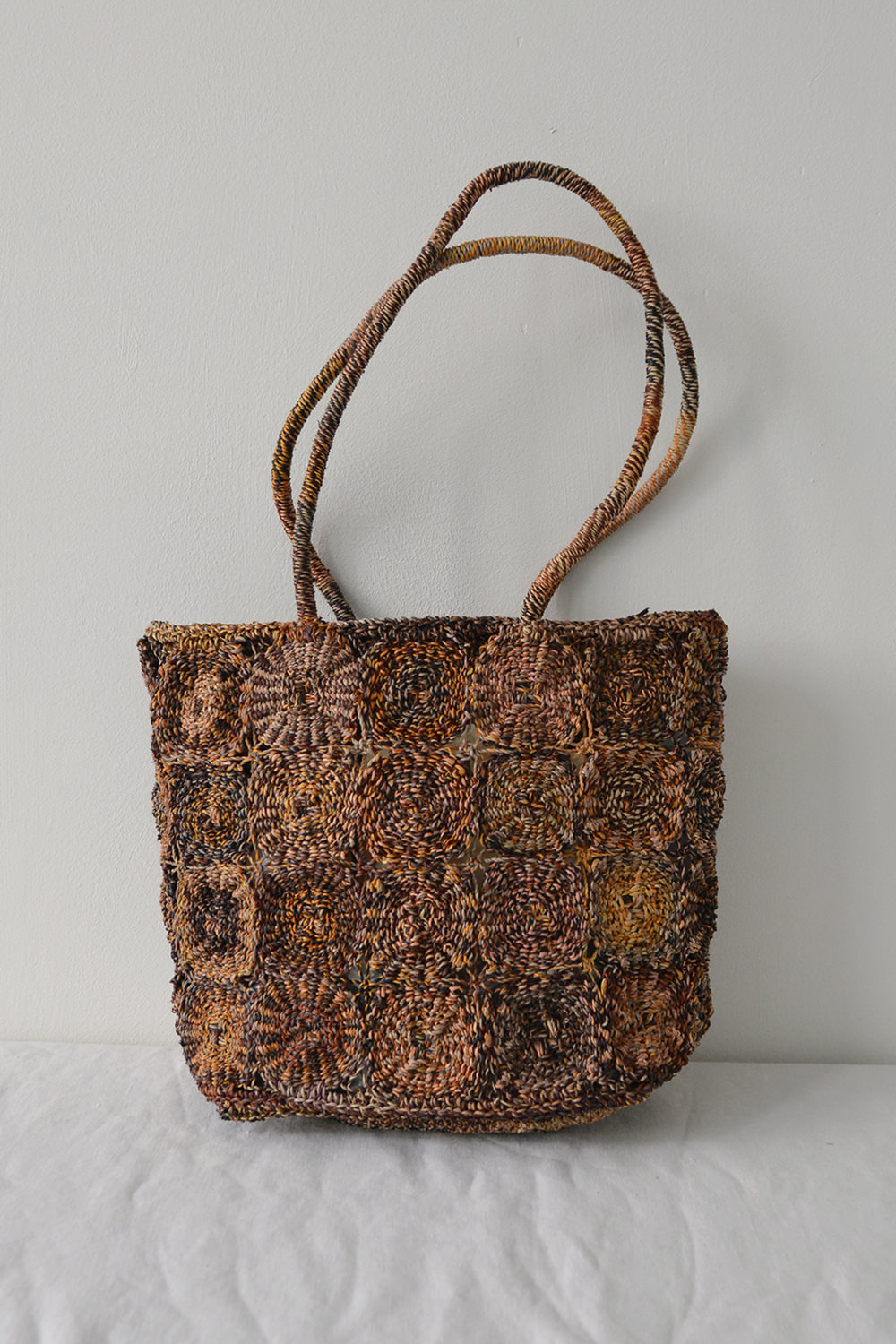 Sophie Digard Small Raffia Mosaic - Amber. Makie - main.