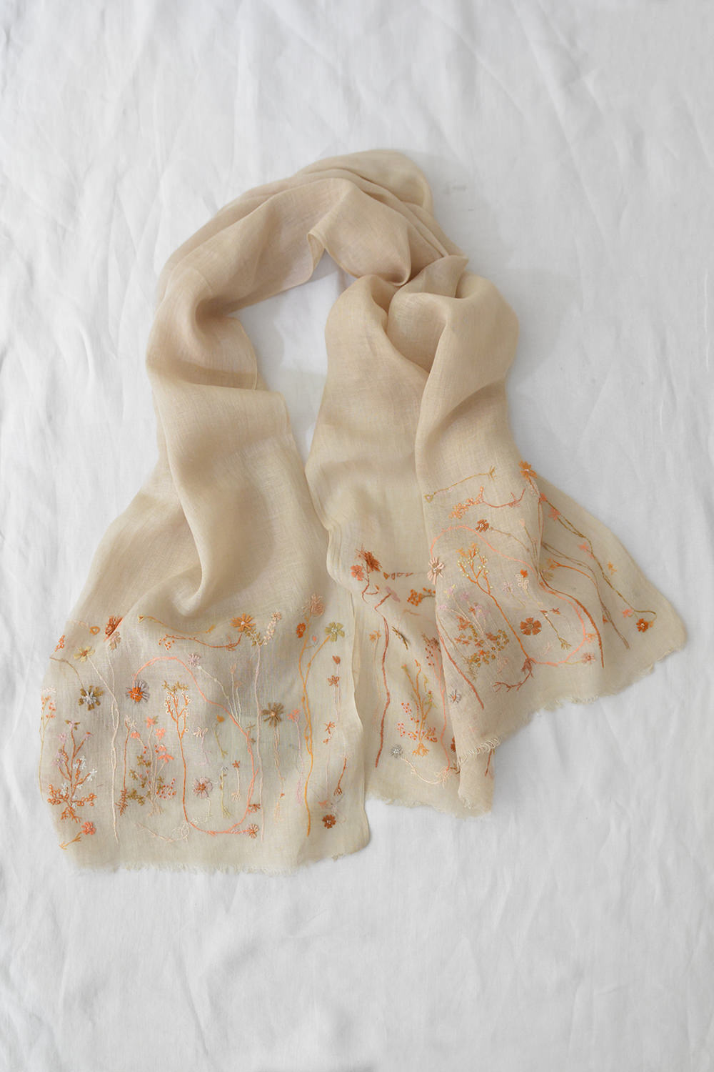 Sophie Digard Linen Stole - Cord Wildflower. Makie main.