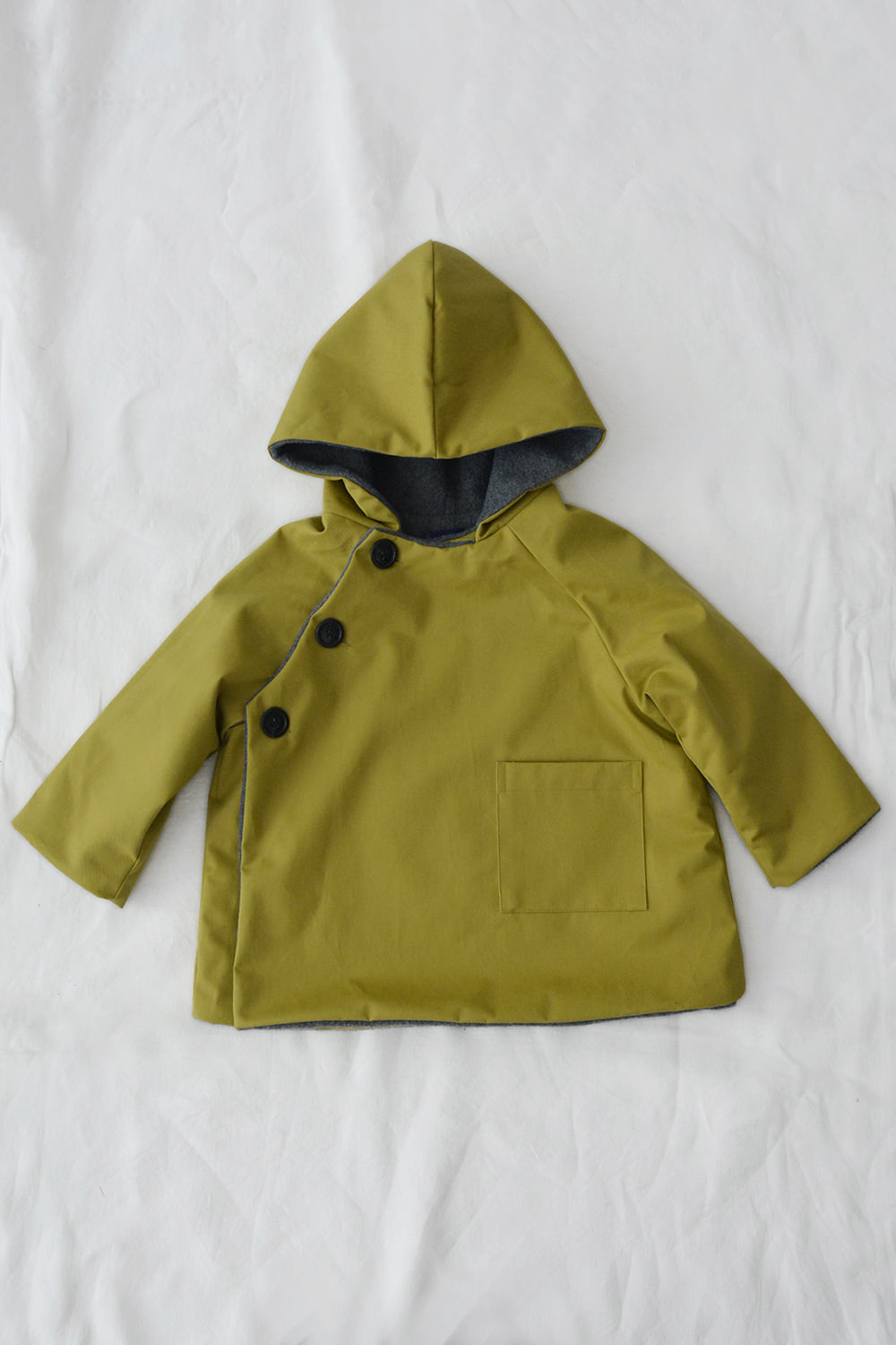 Gasa Jacket Olive - Light Weight Hoodie Jacket for Kids - Makie. Top.