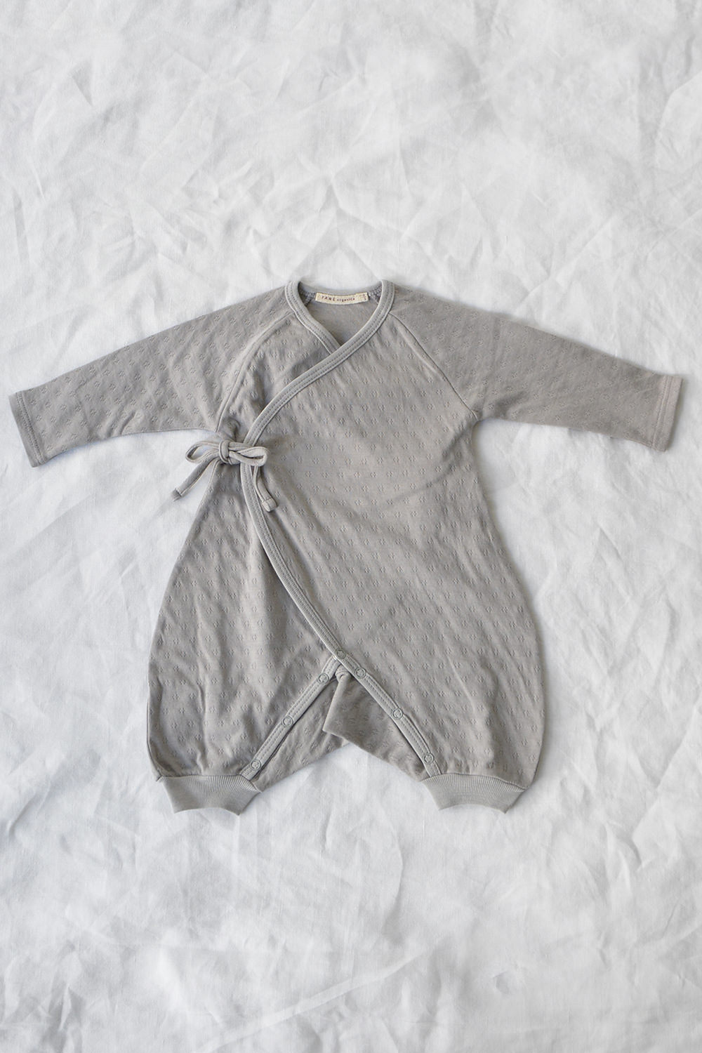 Tane Organic Kimono Onesie Graphite Top Picture