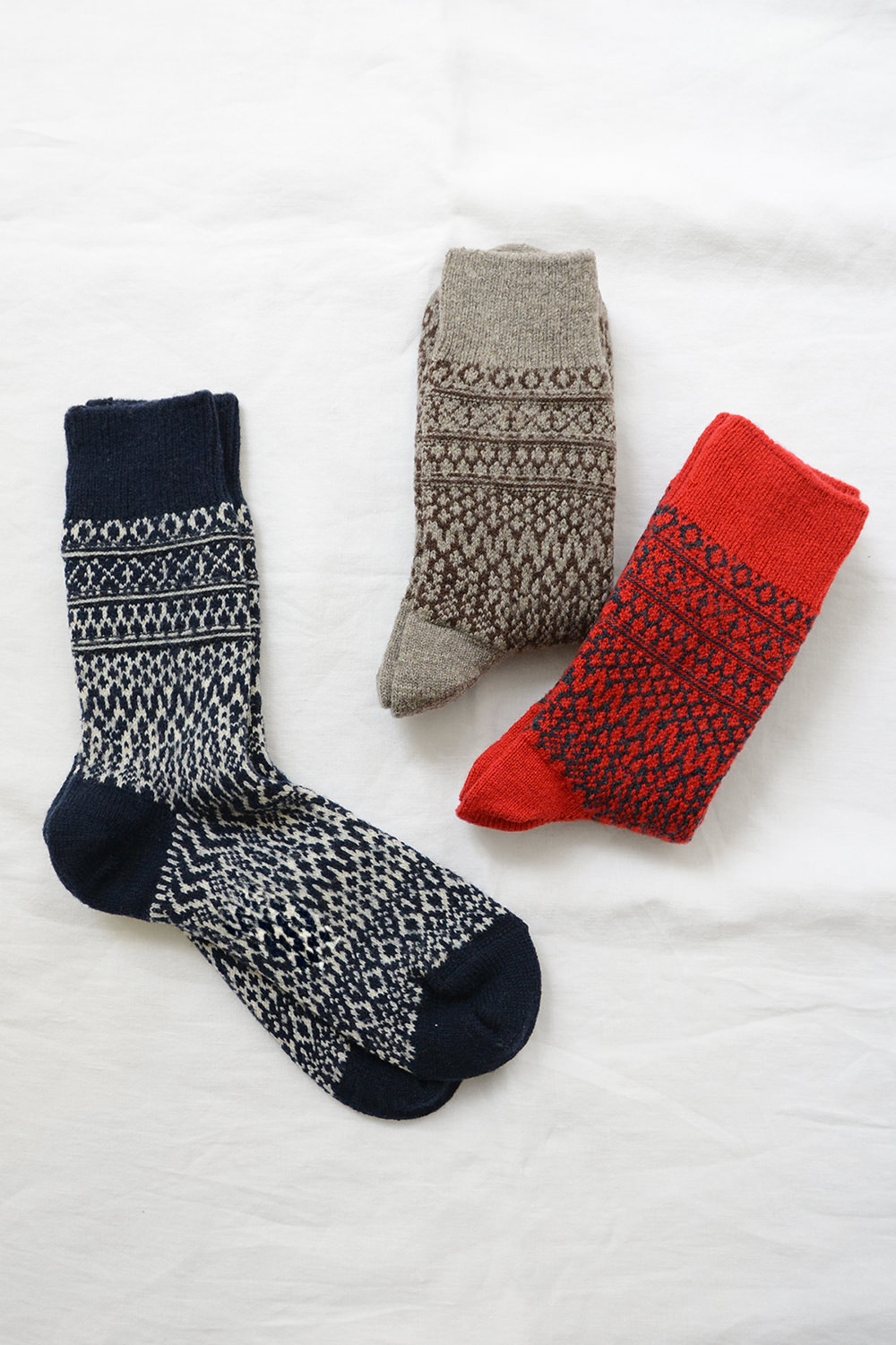 Nishiguchi Kutsushita, Socks Wool Jacquard Top Picture