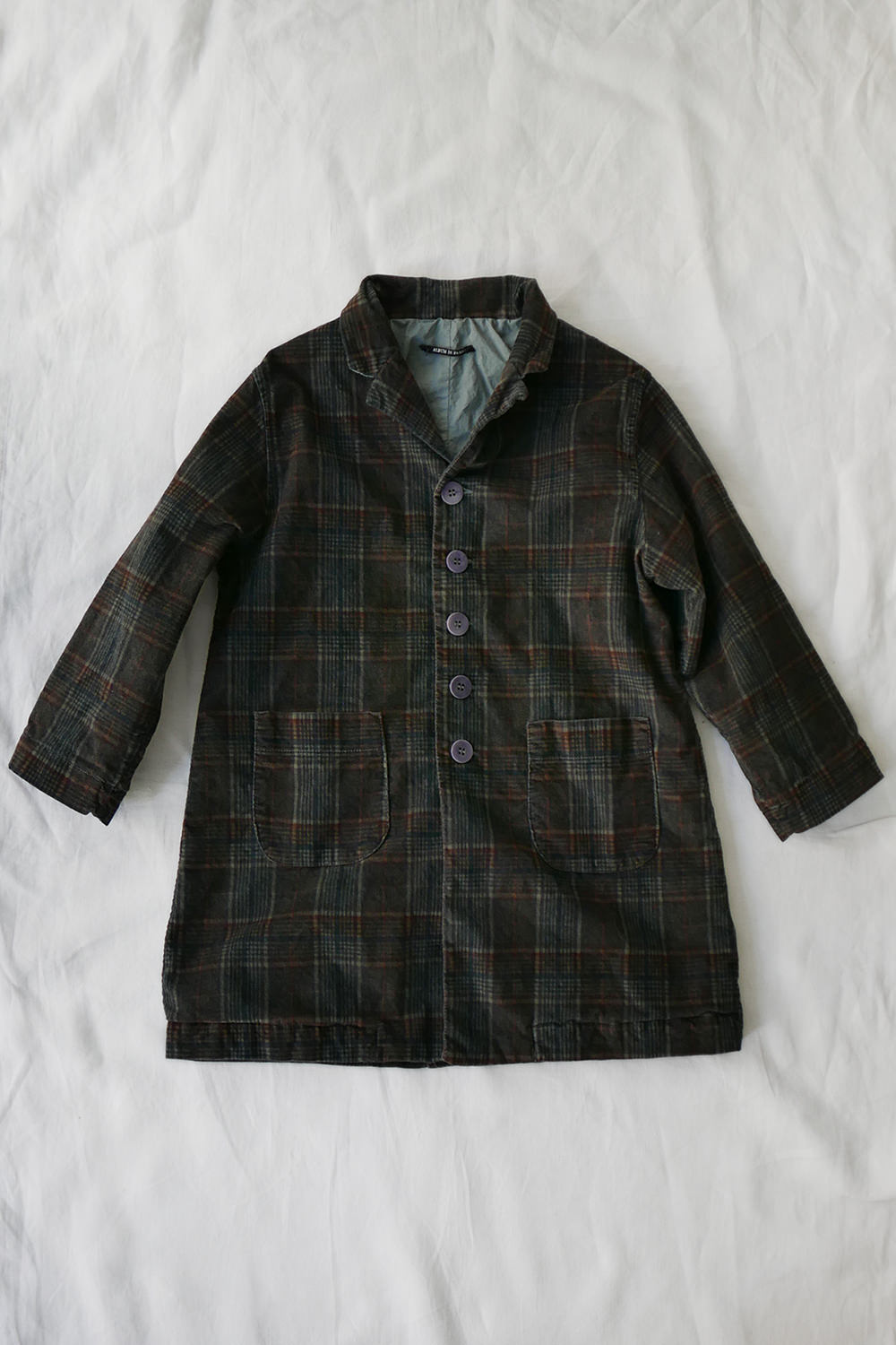 Album di Famiglia Tartan Velvet Coat in Gray - Makie. Main.
