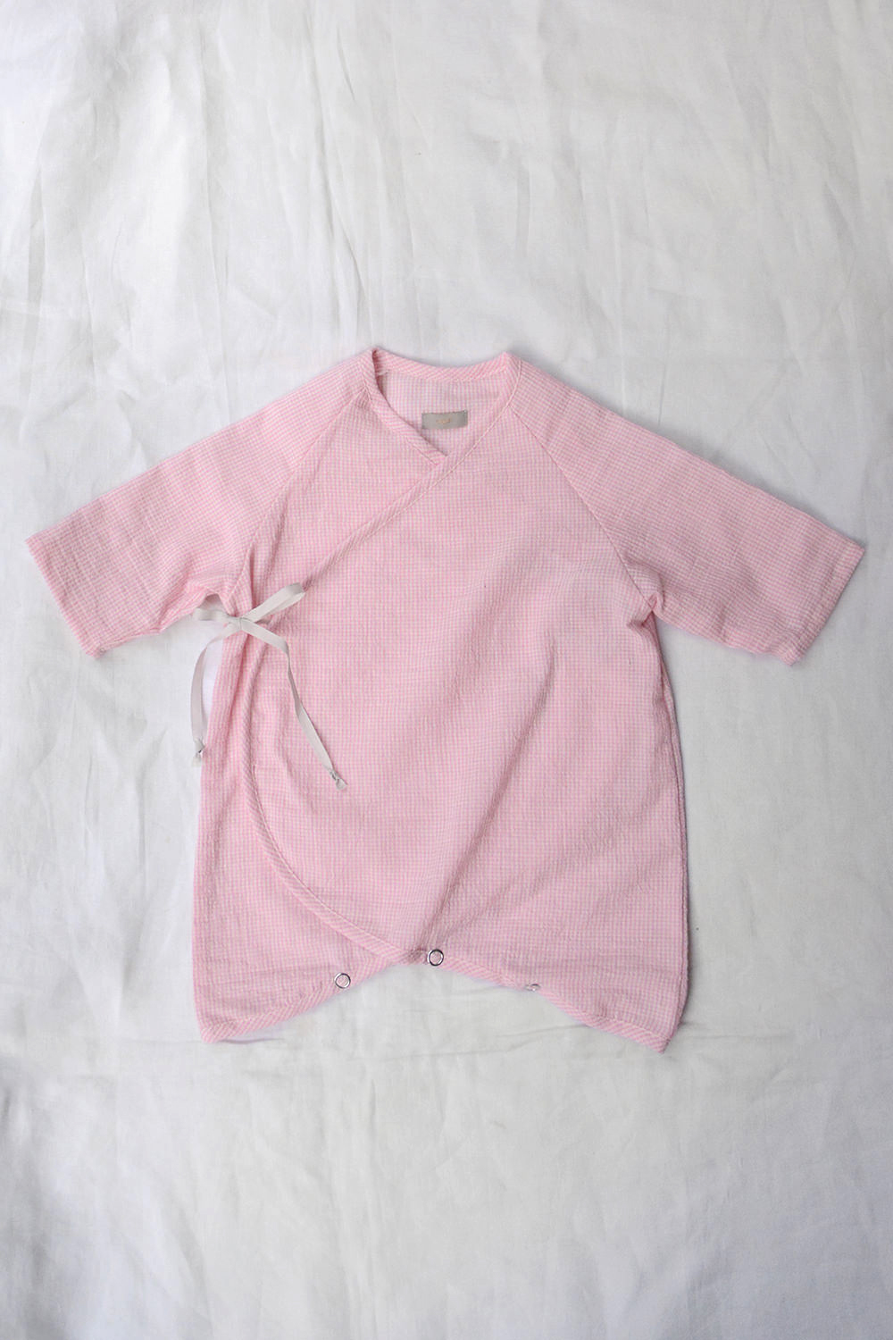Organic Cotton Onesie Penn - Pink Check