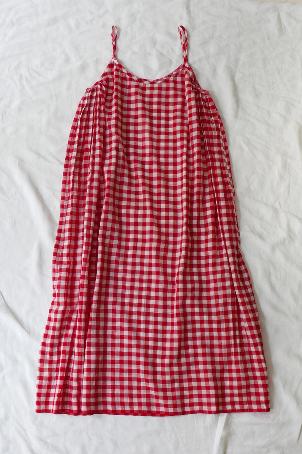 Runaway Bicycle Cotton Camisole Dress Lena Red Check