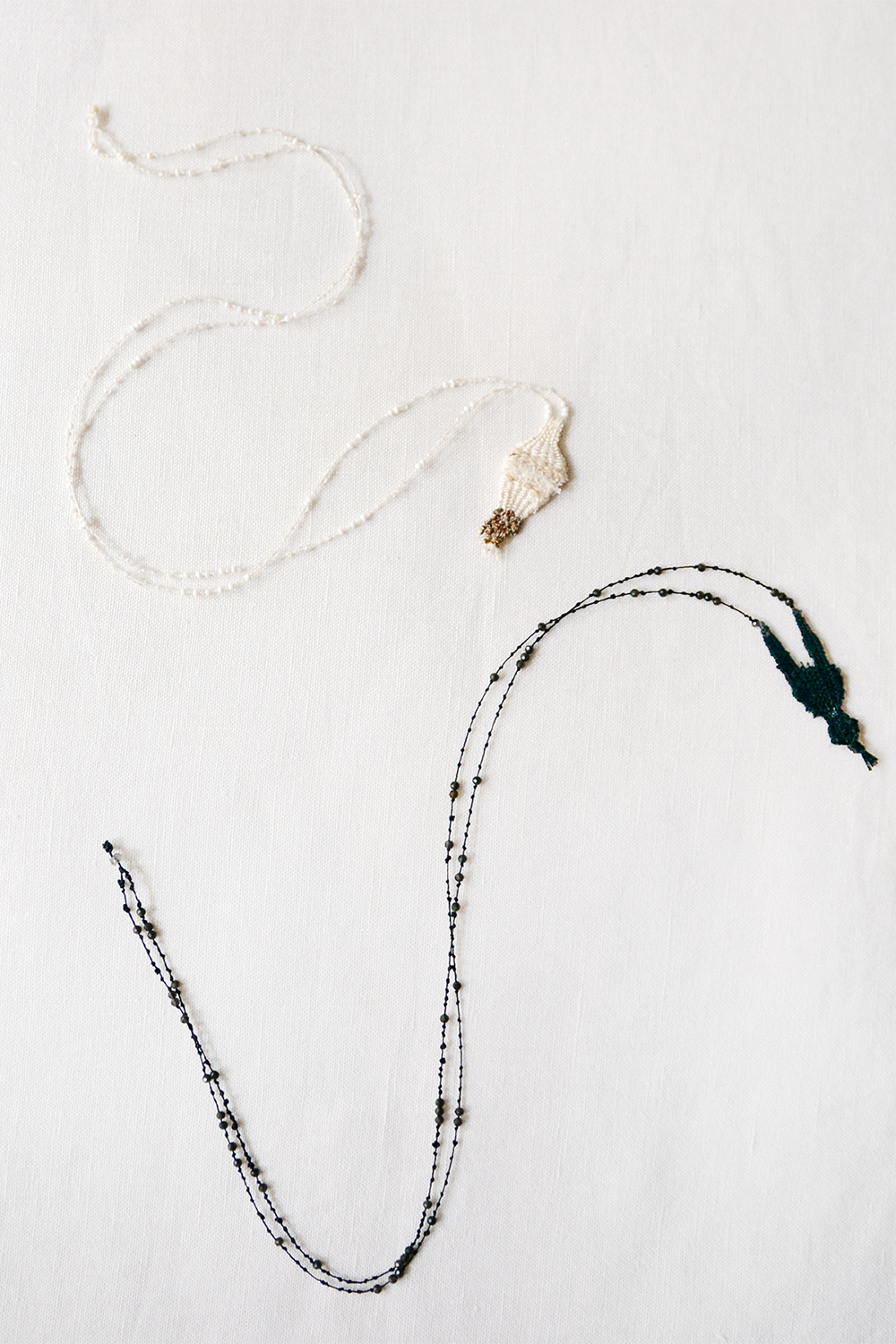 Atem/Meta, Handwoven Necklace with Venetian Micro Beads- F