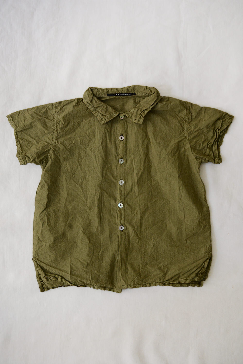album di famiglia kids short sleeve shirt khaki top picture