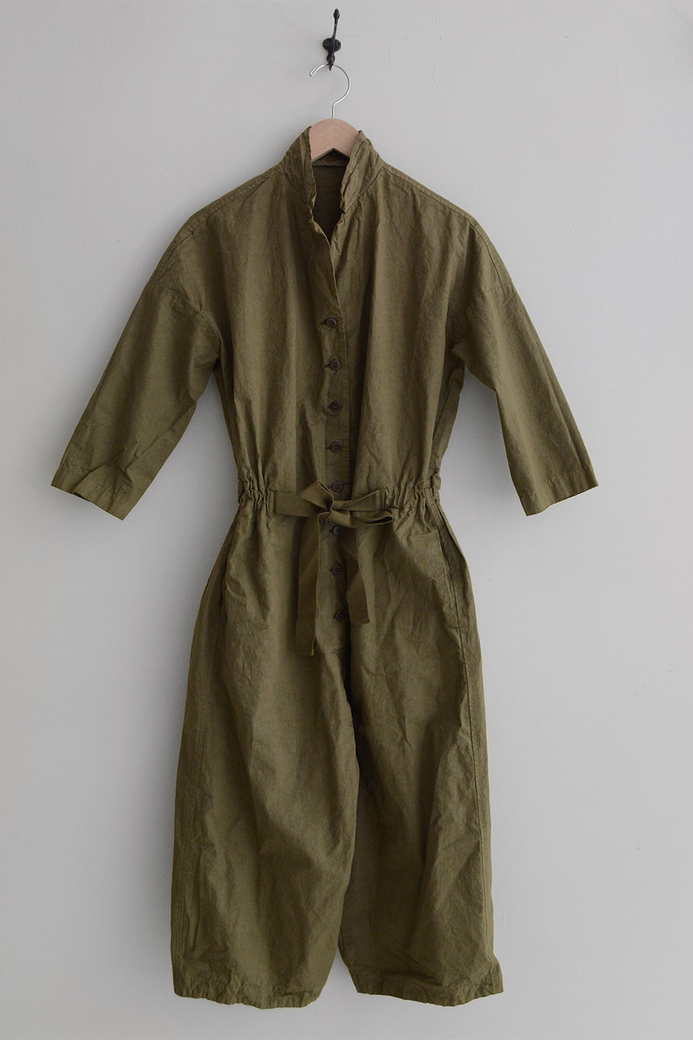 album di famiglia tailored collar jumpsuit khaki top picture
