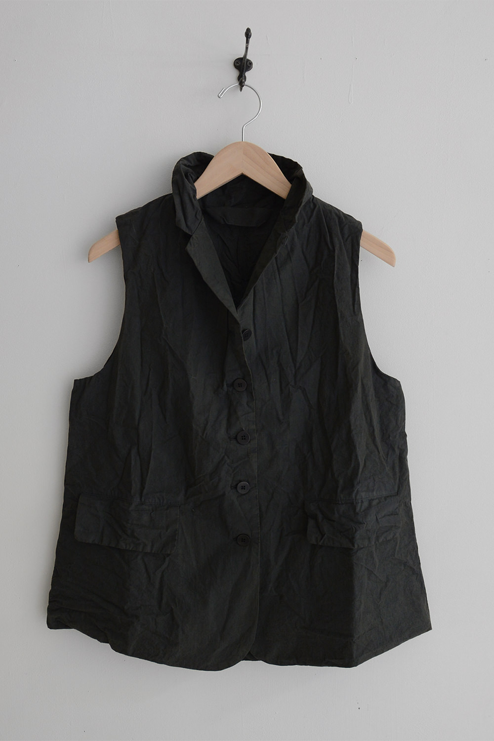 album di famiglia sleeveless blazer charcoal top picture