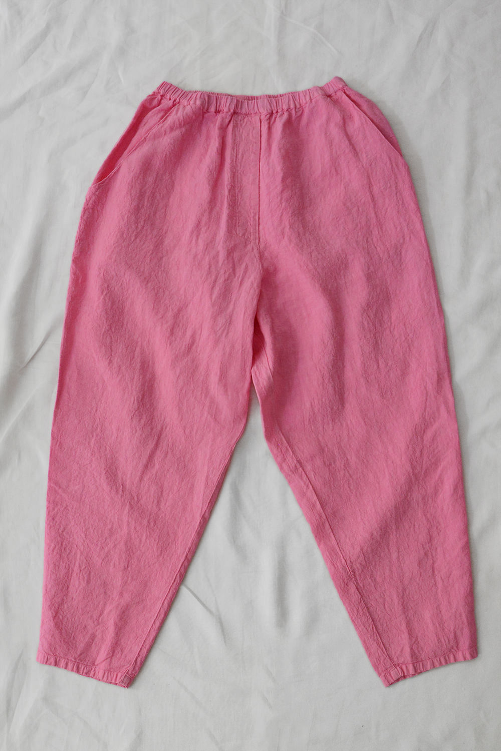 manuelle guibal linen worker pants pink top picture
