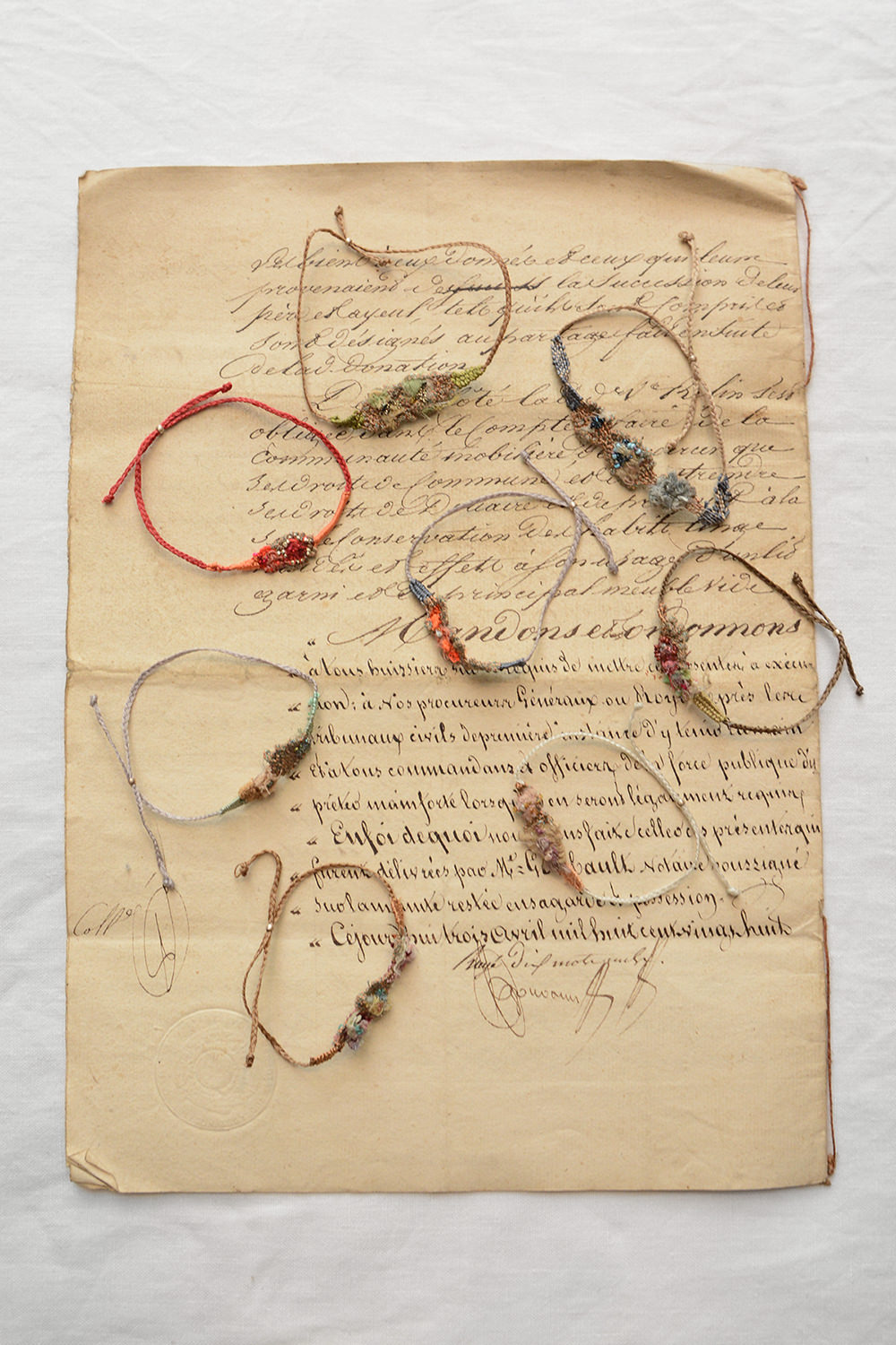 Atem/Meta, Handwoven Bracelet. Bologna, Italy based the artists group.