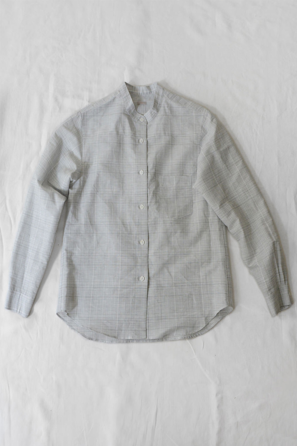 MAKIE, Stand Collar Shirt Rosa - Gray Check