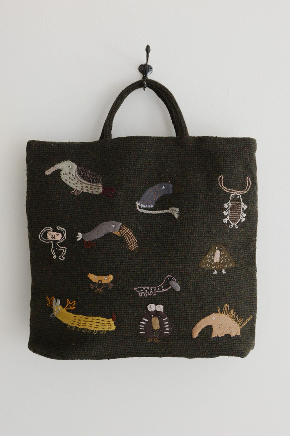 Sophie Digard Paris, Wool Tote Shetland S032 - Moss Brown