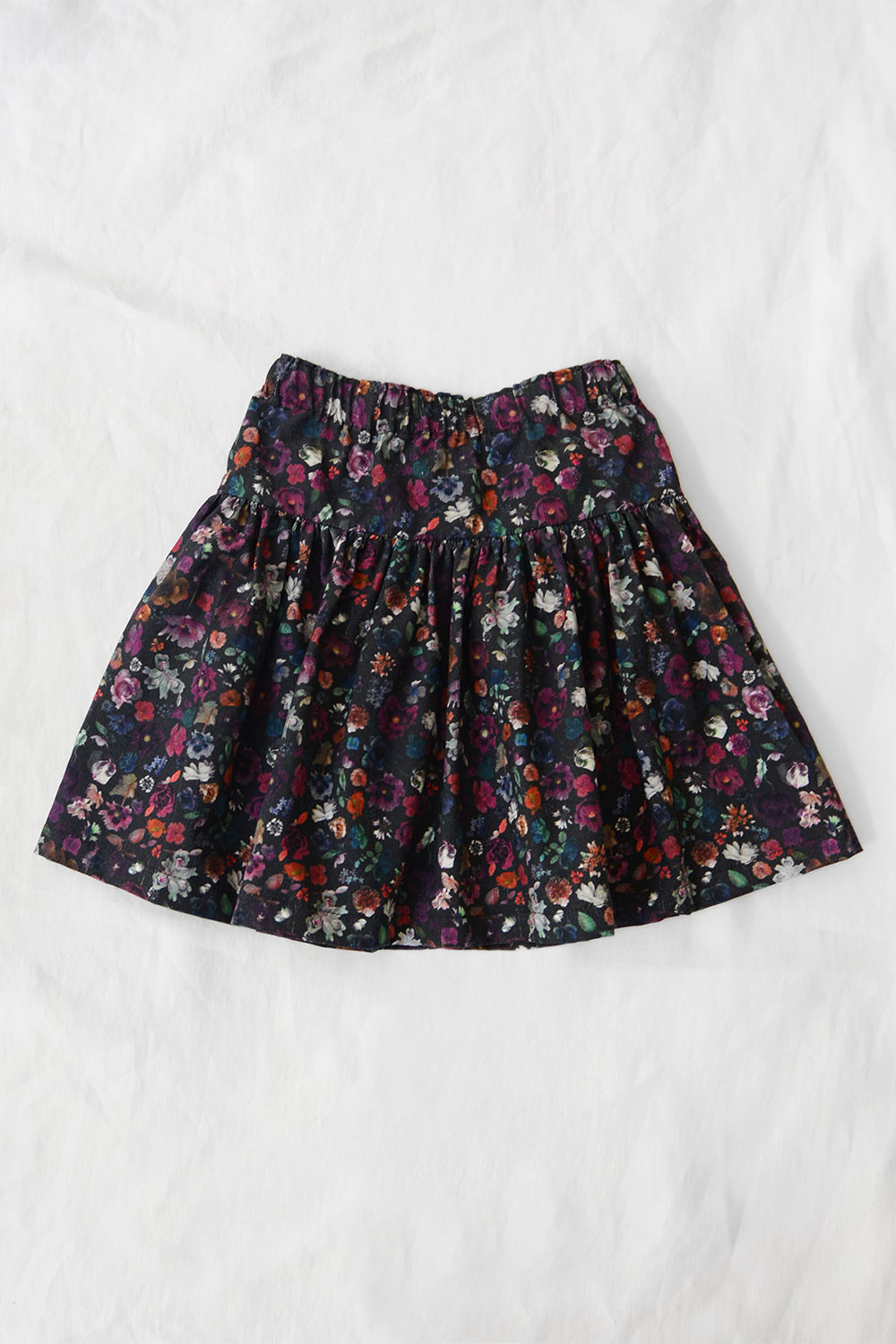 Kid's Corduroy Skirt Floral Print Top Picture