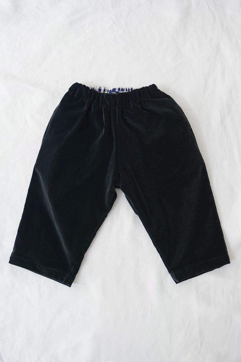 Kid's Velvet Cotton Pants in Black Top Picture