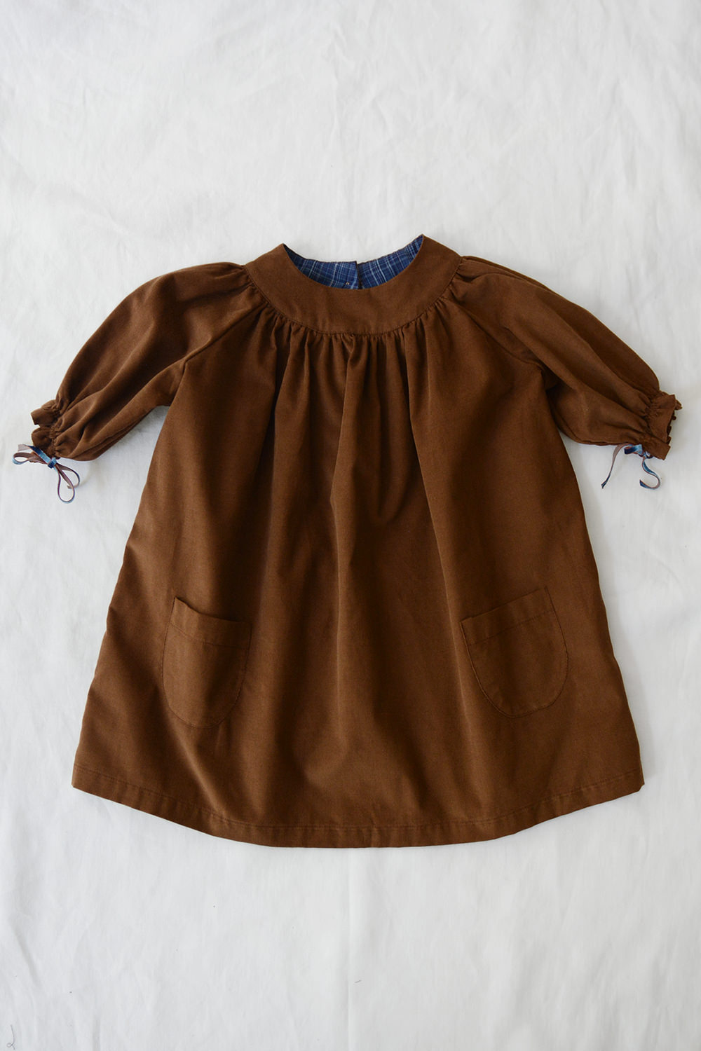 Kids Corduroy Dress Clara in Navy Top Picture