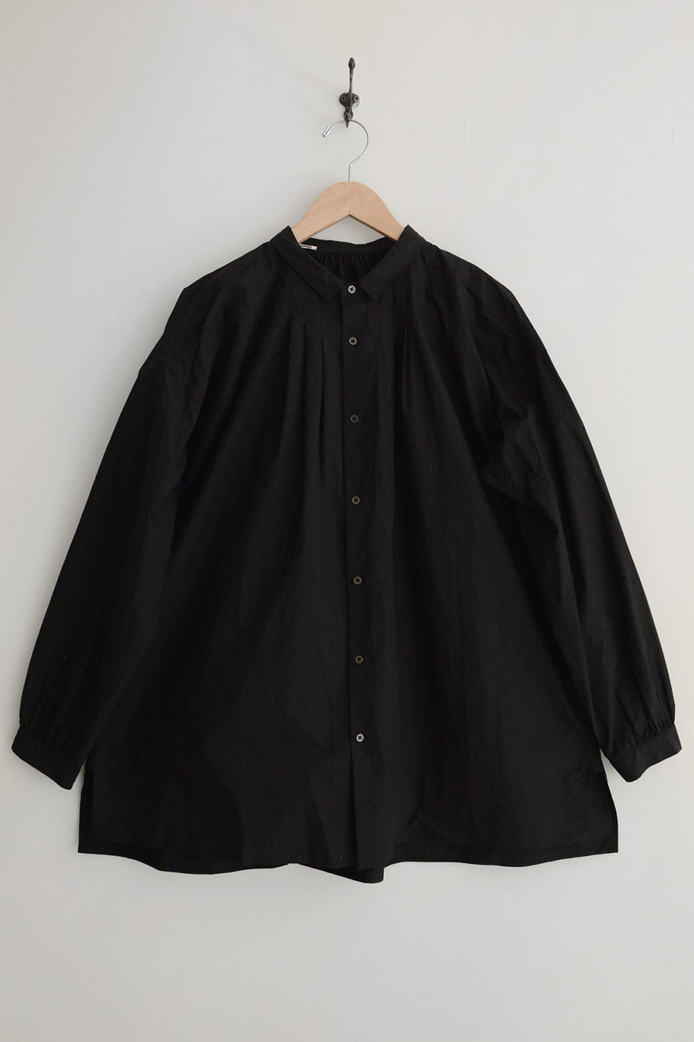 Kaval, Cotton Wide Gathered Blouse - Black