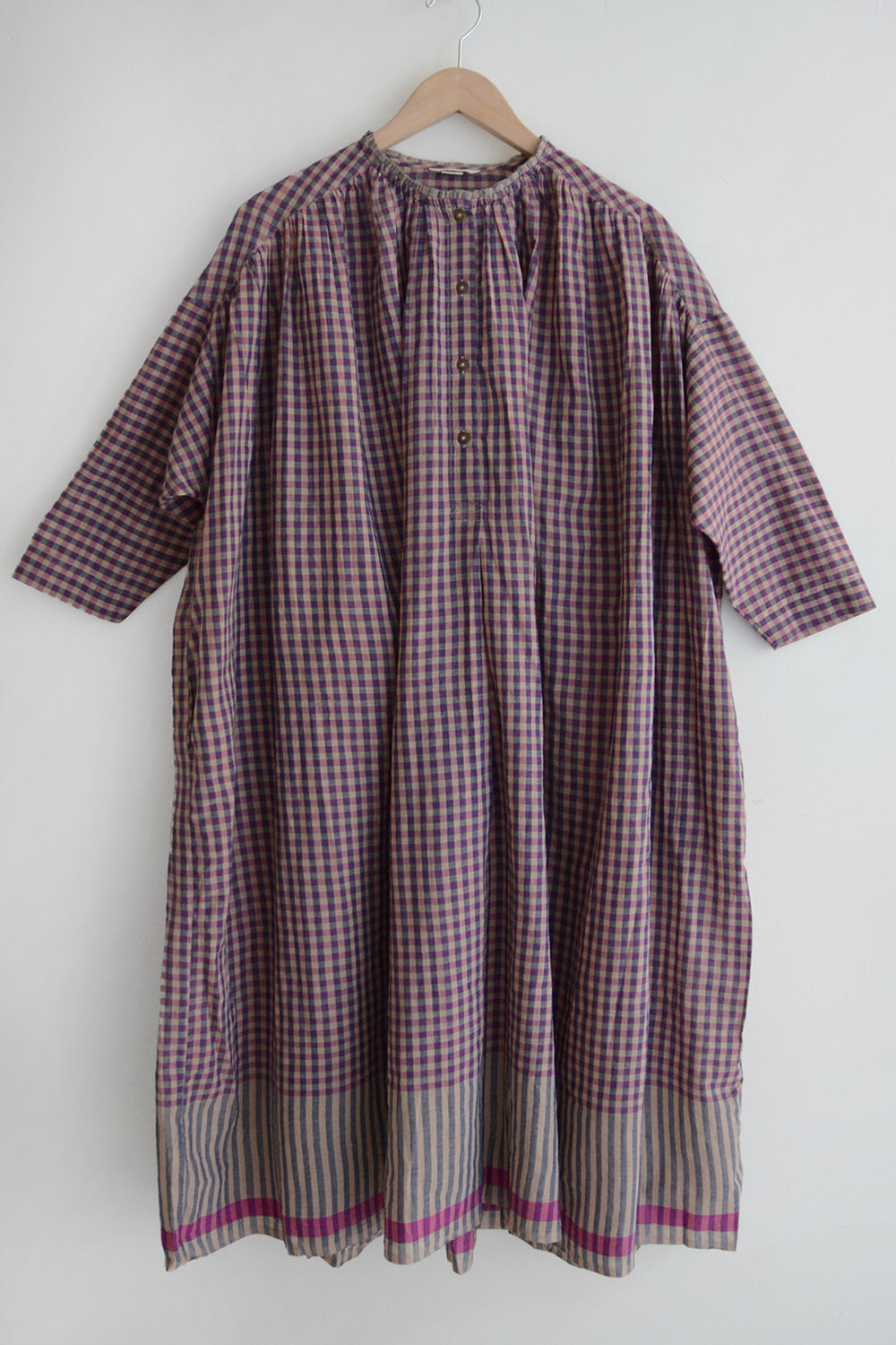 Runaway Bicycle Handloom Cotton Gathered Dress Glen Top Picture