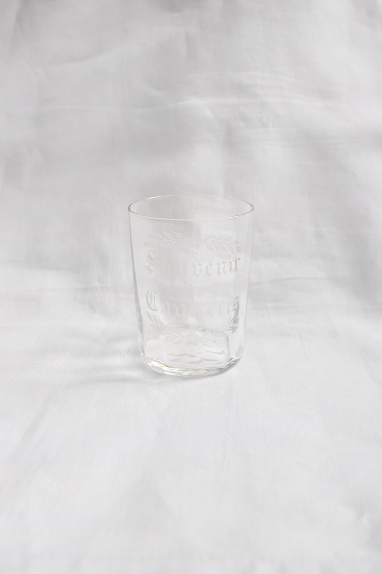 Vintage Glass Engraved Letter