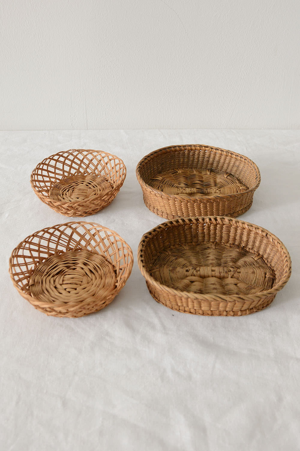 Vintage Woven Shallow Baskets Top Picture