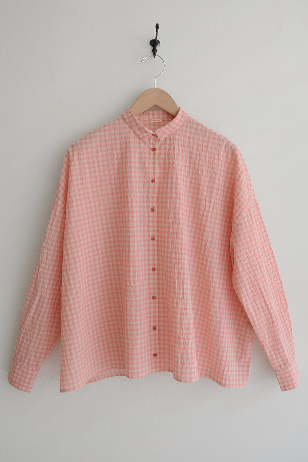 apuntob check shirt pink top picture