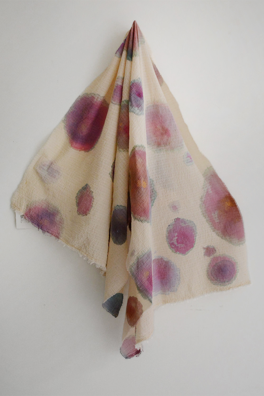 Atem/Meta, Hand Dyed and Painted Scarf - Beige