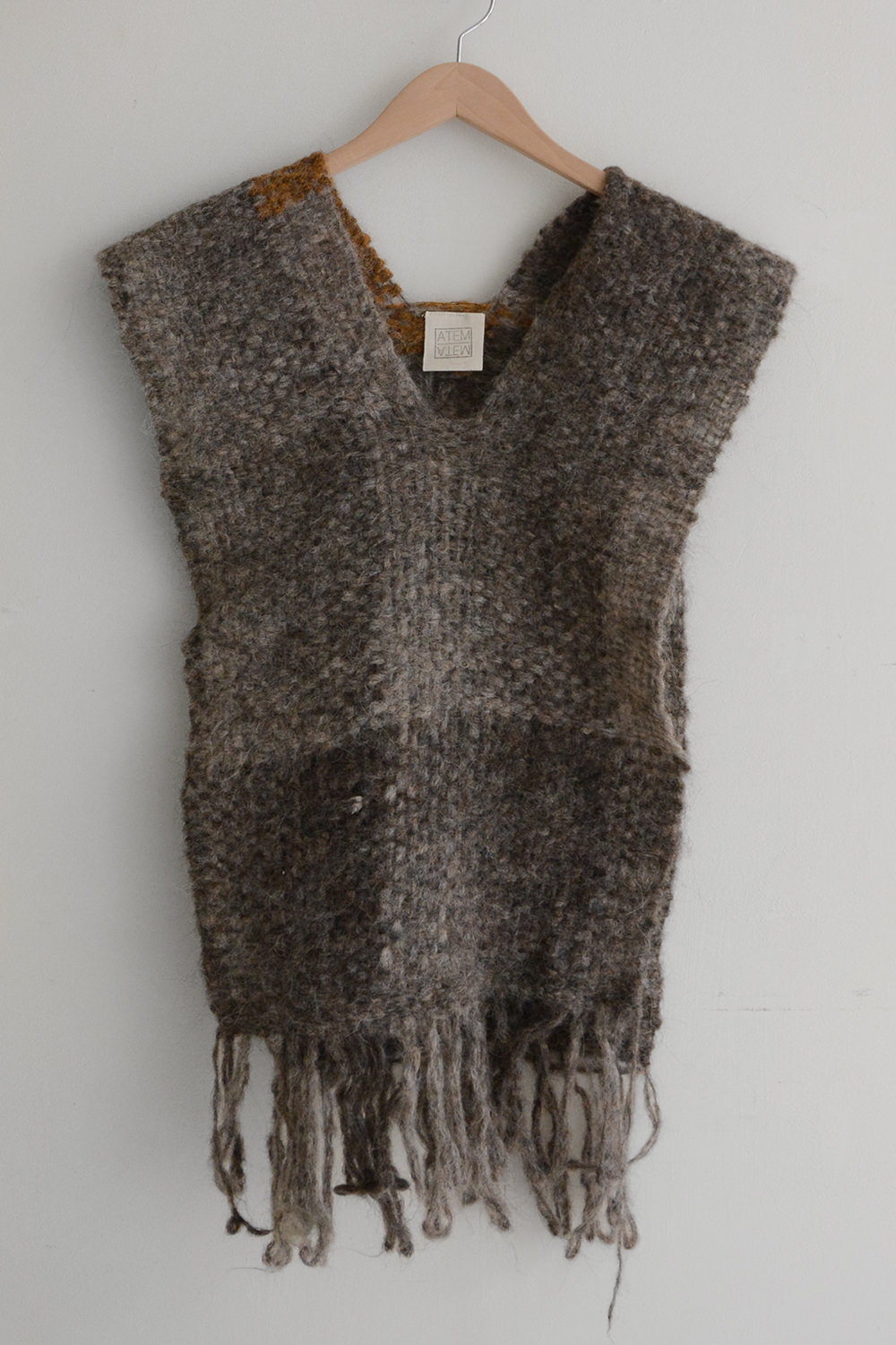 Atem/Meta, Hand Woven Open Side Vest - Lt. Brown #2