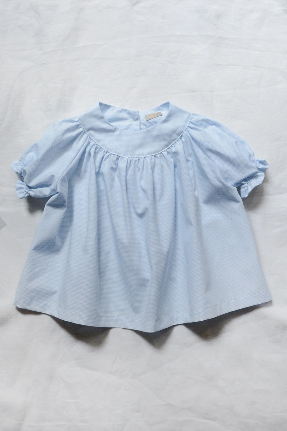 Blouse Alba Blue Gingham Check Top Picture