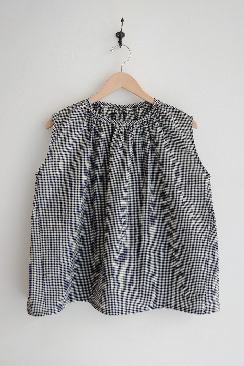 makie cotton camisole black gingham check top picture