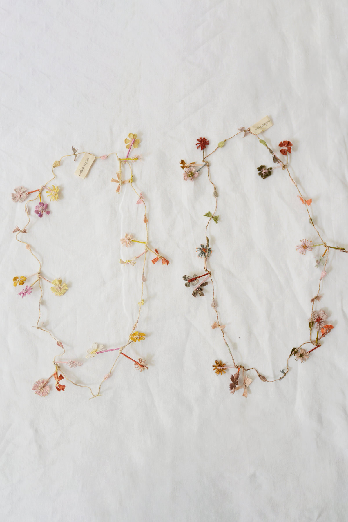 Sophie Digard Paris, Linen Necklace CPRIMA - Flat Flowers