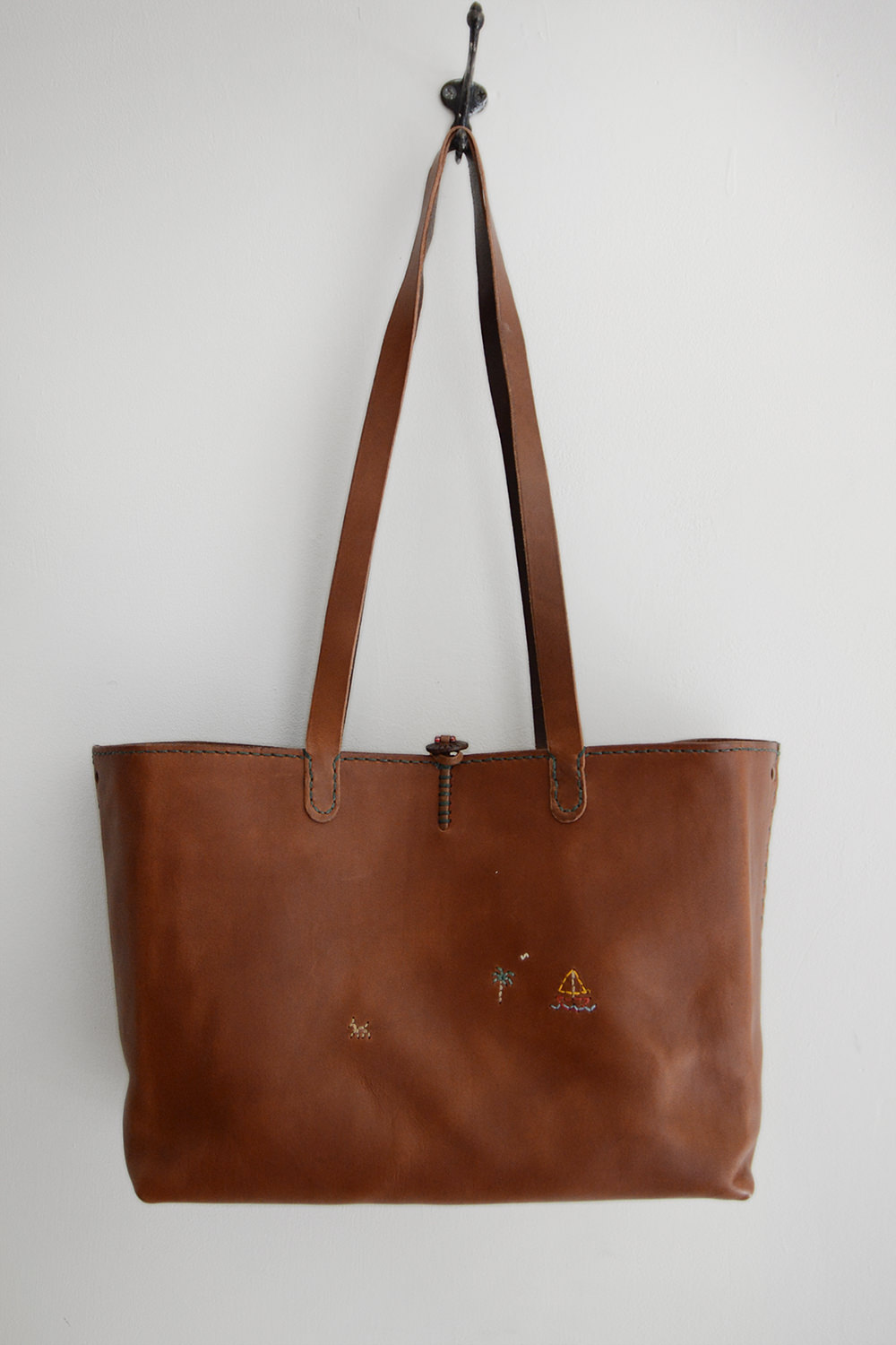 Henri, Tote Bag Concorde Palm Tree and Boat Stitches- A1